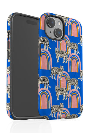 Tigers and Rainbows by Tara Reed MagSafe Phone Case (Blue) | Harper & Blake