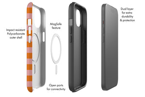 Checkered MagSafe Phone Case (Orange Pink) | Harper & Blake