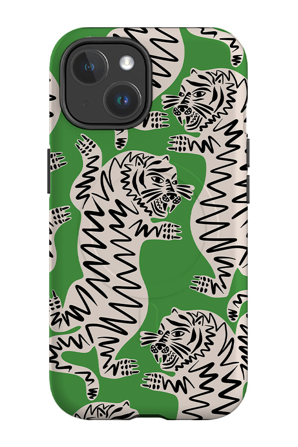 Abstract Tiger MagSafe Phone Case (Green) | Harper & Blake