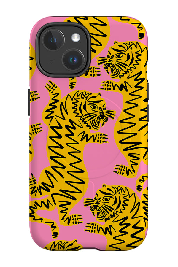 Abstract Tiger MagSafe Phone Case (Pink & Yellow) | Harper & Blake