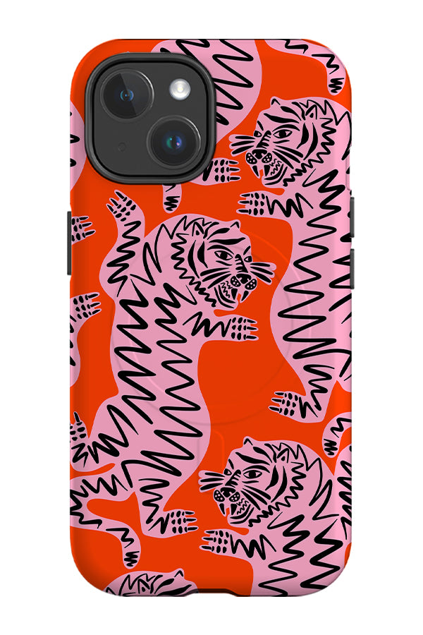 Abstract Tiger MagSafe Phone Case (Red & Pink) | Harper & Blake