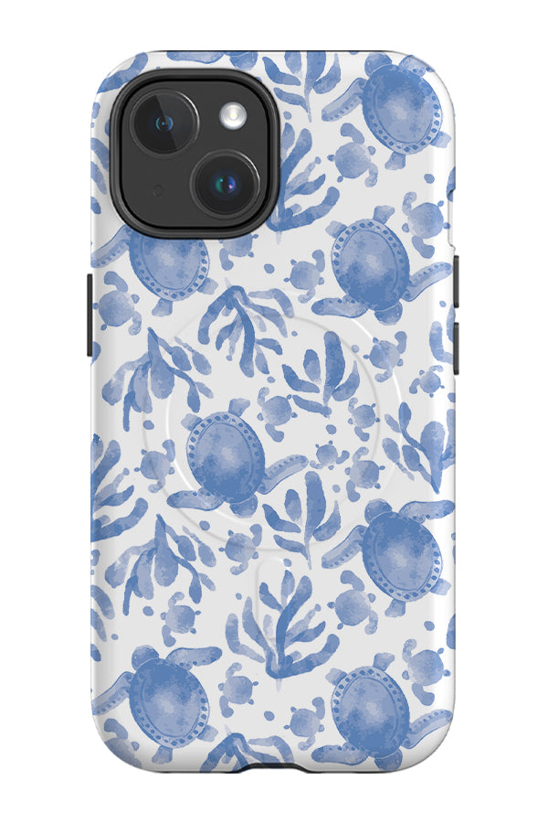 Blue Turtles by Dawn of Designs MagSafe Phone Case (Blue)