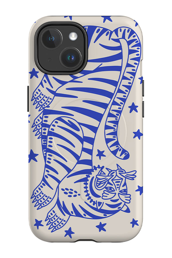 Bold Tiger MagSafe Phone Case (Electric Blue) | Harper & Blake