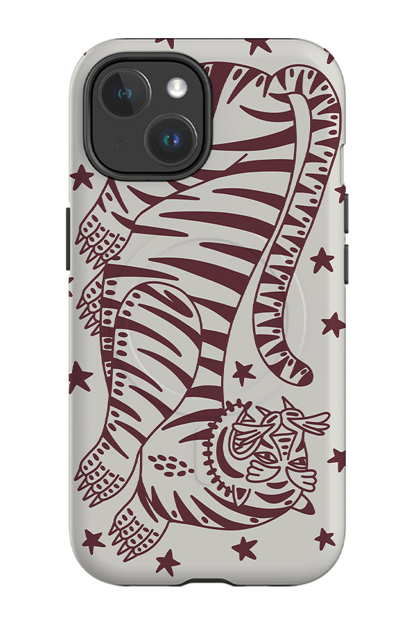 Bold Tiger MagSafe Phone Case (Ivory Oxblood) | Harper & Blake