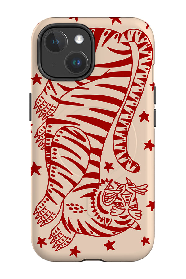 Bold Tiger MagSafe Phone Case (Red & Off White) | Harper & Blake