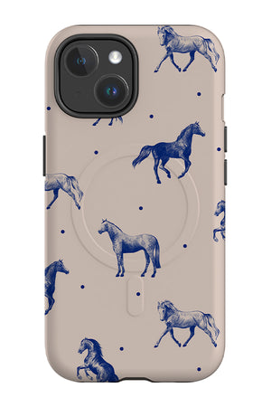 Dotty Horses MagSafe Phone Case (Beige) | Harper & Blake