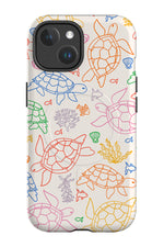 Line Art Turtle MagSafe Phone Case (Rainbow)