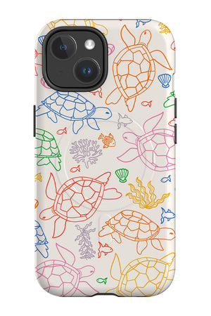 Line Art Turtle MagSafe Phone Case (Rainbow) | Harper & Blake
