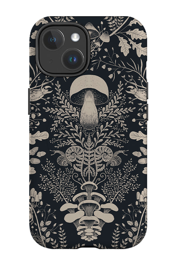 Mushroom Forest Damask by Denes Anna Design MagSafe Phone Case (Black)