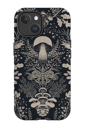 Mushroom Forest Damask by Denes Anna Design MagSafe Phone Case (Black) | Harper & Blake