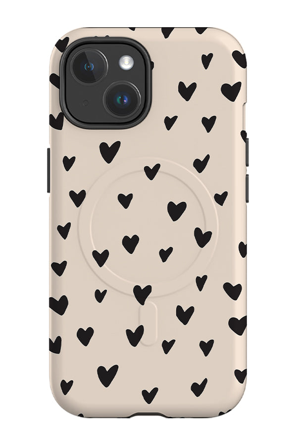 Hearts MagSafe Phone Case (Cream Beige)