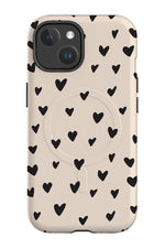 Hearts MagSafe Phone Case (Cream Beige)