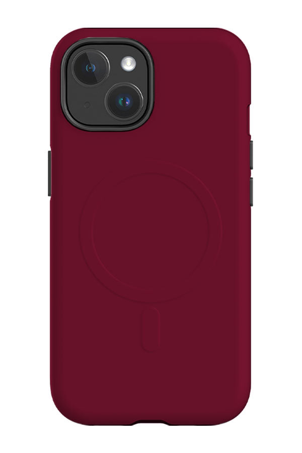 Rustic Maroon Red Plain Block Colour MagSafe Phone Case | Harper & Blake