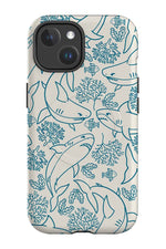 Shark Coral Reef MagSafe Phone Case (Beige Blue)