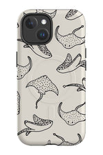 Stingray Line Art MagSafe Phone Case (White)