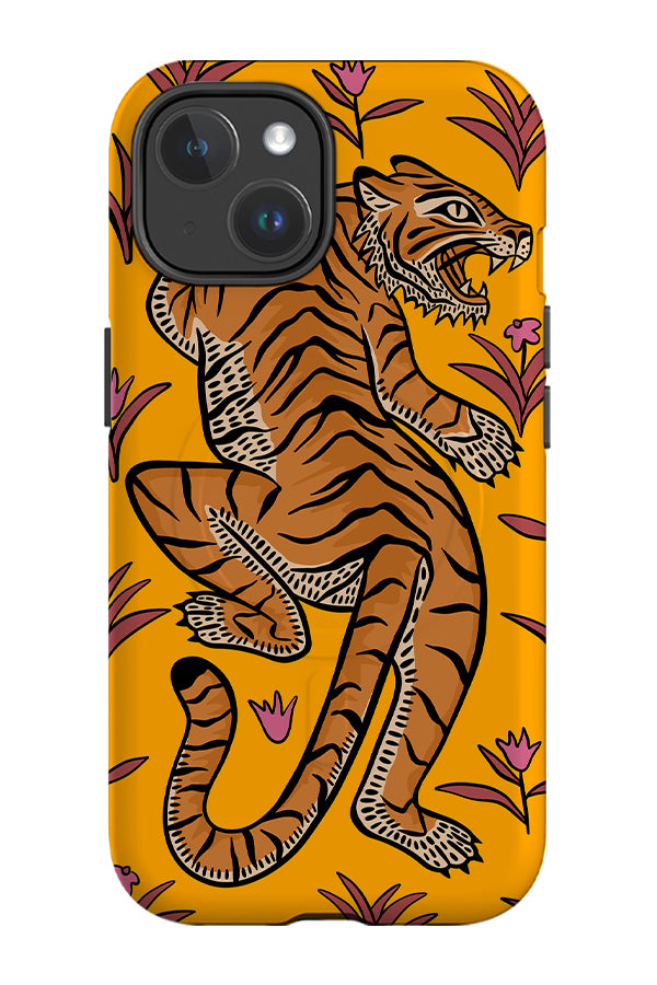 Tiger & Plants MagSafe Phone Case (Yellow) | Harper & Blake