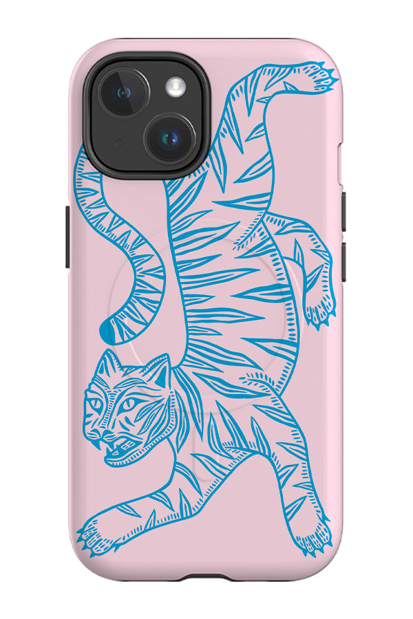 Two Tone Tiger MagSafe Phone Case (Pink & Blue) | Harper & Blake