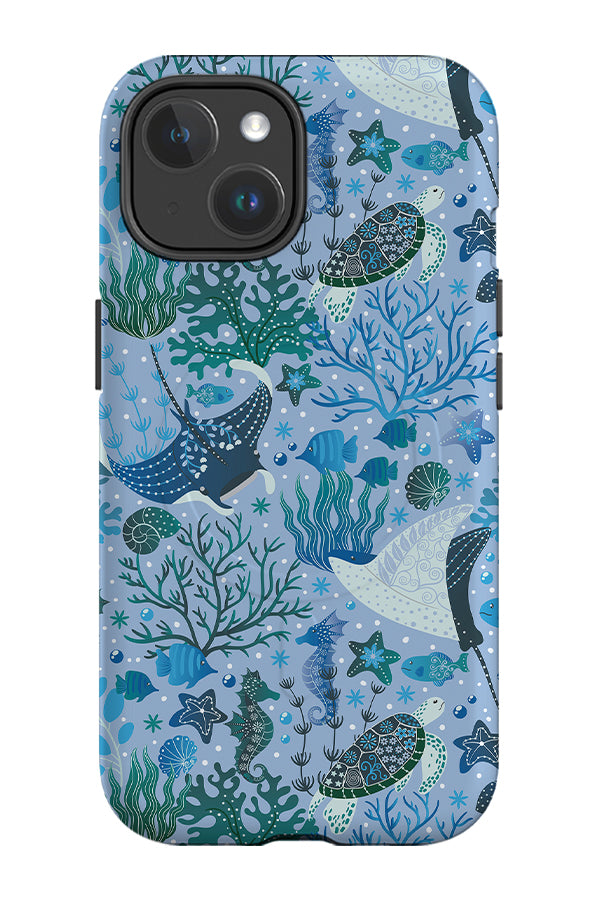 Underwater Whimsy Garden by Delively Dewi MagSafe Phone Case (Blue)