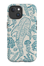Whale Shark Coral Reef MagSafe Phone Case (Beige Blue)