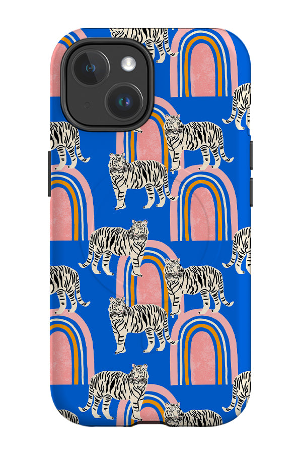 Tigers and Rainbows by Tara Reed MagSafe Phone Case (Blue) | Harper & Blake