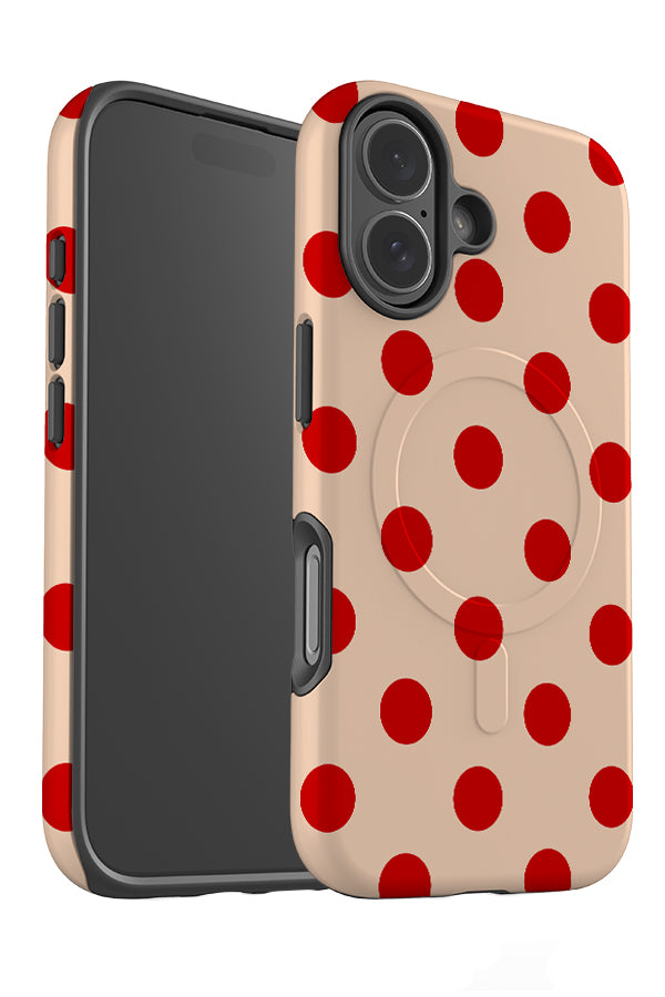 Soft Dots MagSafe Phone Case in Beige Red | Harper & Blake