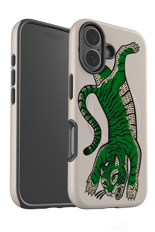 Tiger MagSafe Phone Case (Beige Green) | Harper & Blake
