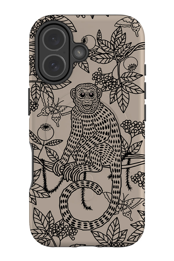 Line Monkey MagSafe Phone Case (Black & Beige) | Harper & Blake