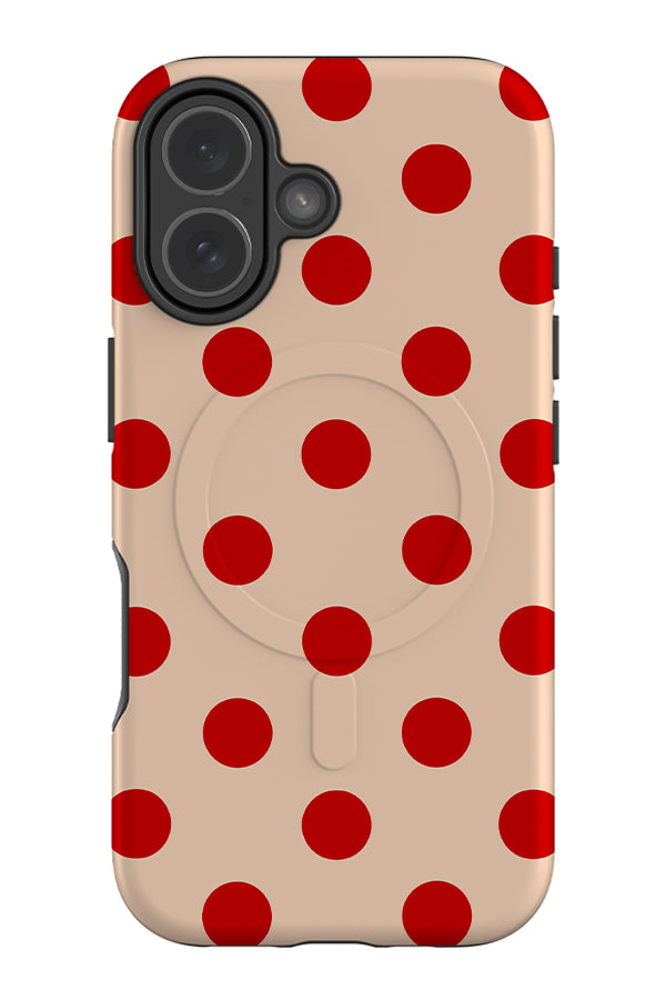 Soft Dots MagSafe Phone Case in Beige Red | Harper & Blake