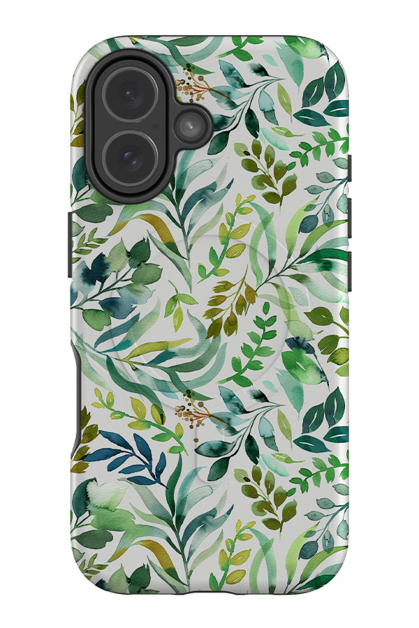 Watercolour Botanical Leaves By Ninola Design MagSafe Phone Case (Green) | Harper & Blake