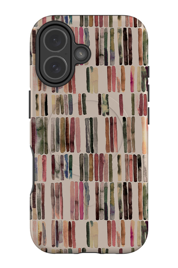 Watercolour Natural Stripes By Ninola Design MagSafe Phone Case (Beige) | Harper & Blake