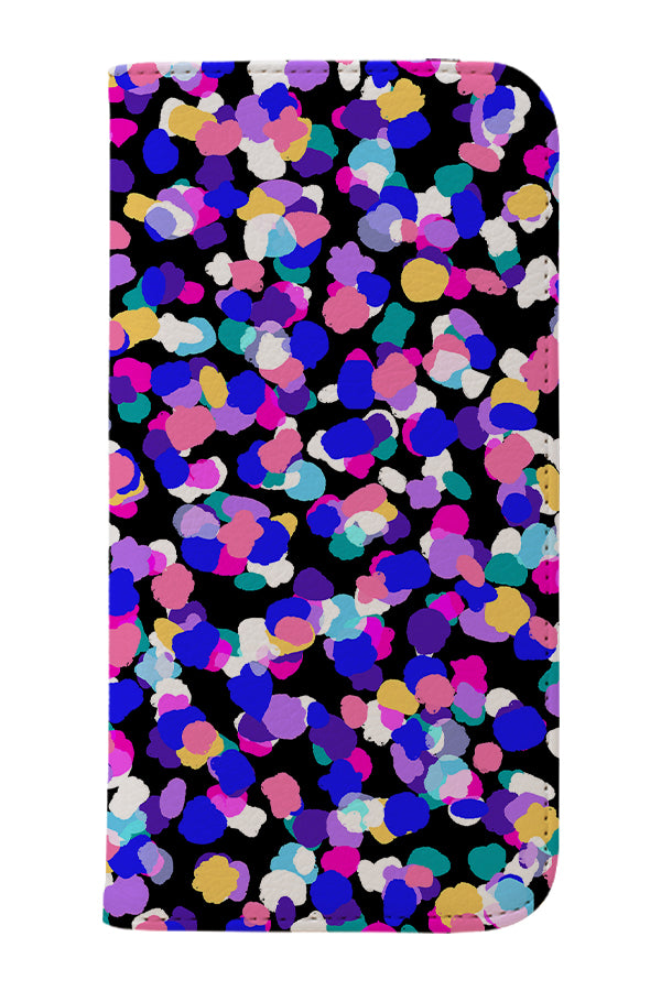 Party Spot by Rachel Parker Wallet Phone Case (Blue Black) | Harper & Blake