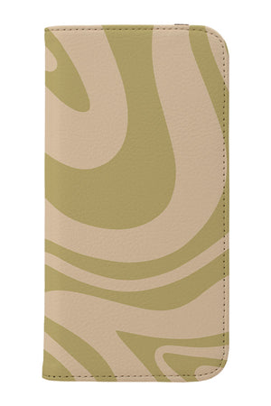 Abstract Wave Wallet Phone Case (Sage Green) | Harper & Blake