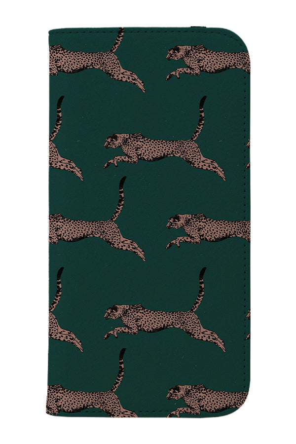 Cheetah Running Wallet Case (Green) | Harper & Blake