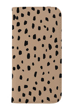 Animal Dots Print Wallet Phone Case (Beige)