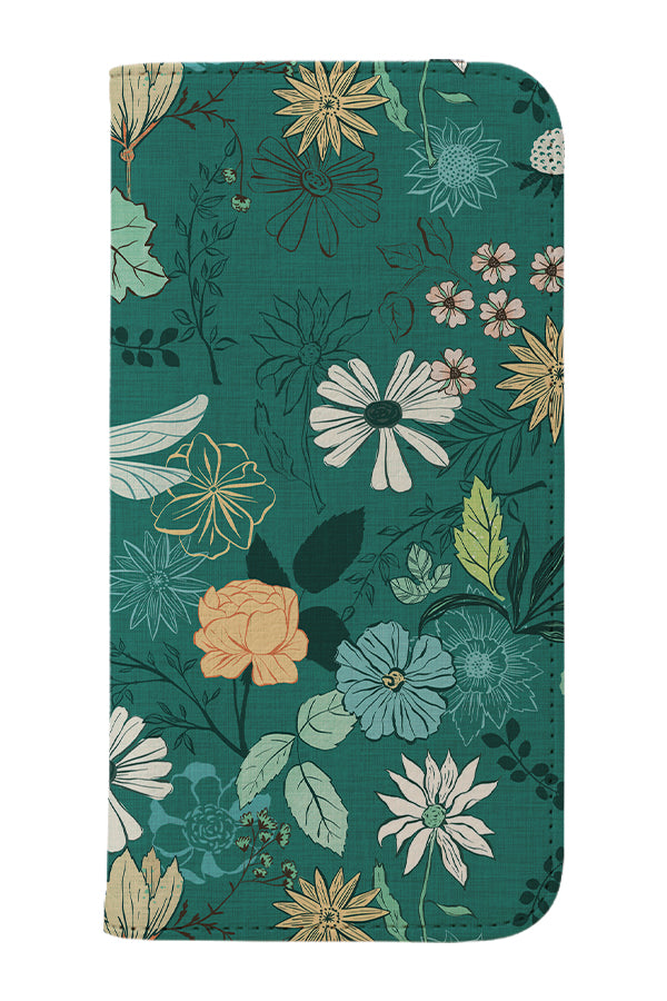 Dragonfly Floral by Michele Norris Wallet Phone Case (Green)