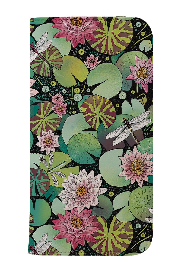 Waterlily Pond by Freya's Prints Wallet Phone Case (Green) | Harper & Blake