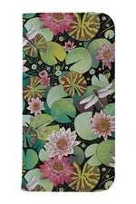 Waterlily Pond by Freya's Prints Wallet Phone Case (Green)