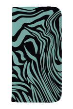 Marbled Tiger Print Wallet Phone Case (Mint)