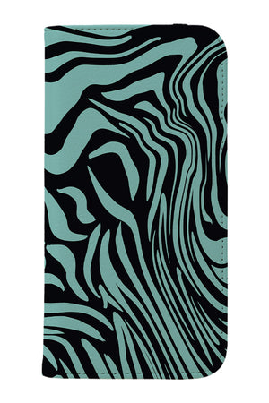 Marbled Tiger Print Wallet Phone Case (Mint) | Harper & Blake