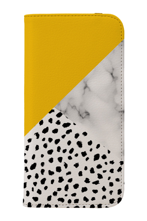 Marble & Dalmatian Wallet Case (Yellow)