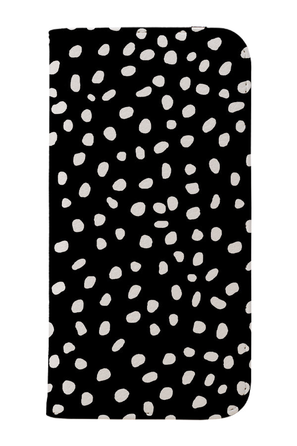 Polka Dots Memphis Wallet Phone Case (Black) | Harper & Blake