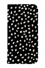 Polka Dots Memphis Wallet Phone Case (Black)