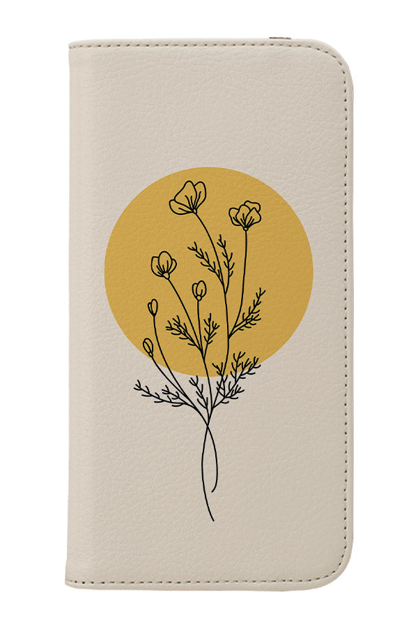 Modern Minimalist Flower Wallet Case (Cream) | Harper & Blake