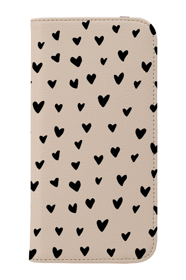 Hearts Wallet Phone Case (Beige) | Harper & Blake