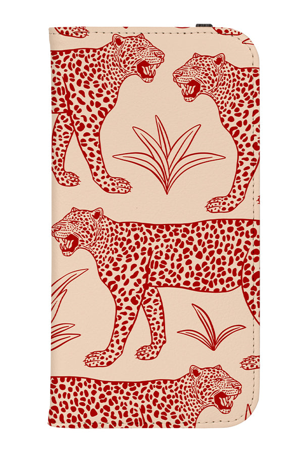 Leopard Scatter Wallet Phone Case (Red) | Harper & Blake 