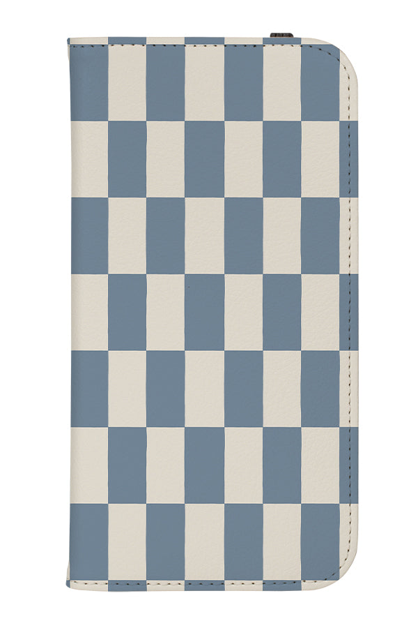 Soft Long Check Wallet Phone Case (Dusty Blue) | Harper & Blake 