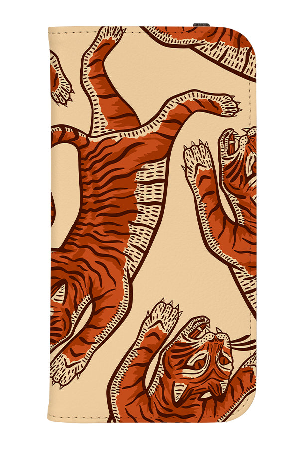 Tiger Placement Wallet Phone Case Burnt Orange) | Harper & Blake 