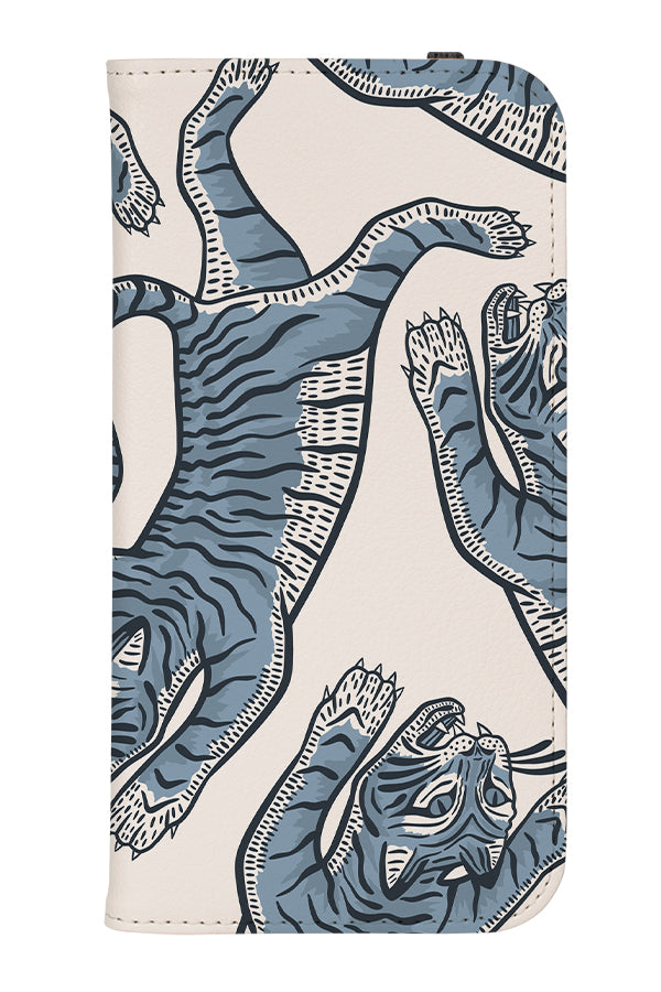 Tiger Placement Wallet Phone Case (Ivory & Dusty Blue) | Harper & Blake 