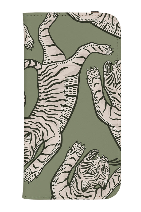 Tiger Placement Wallet Phone Case (Moss Green) | Harper & Blake 