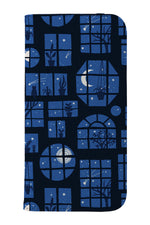 Stargazing by Freya's Prints Wallet Phone Case (Blue)